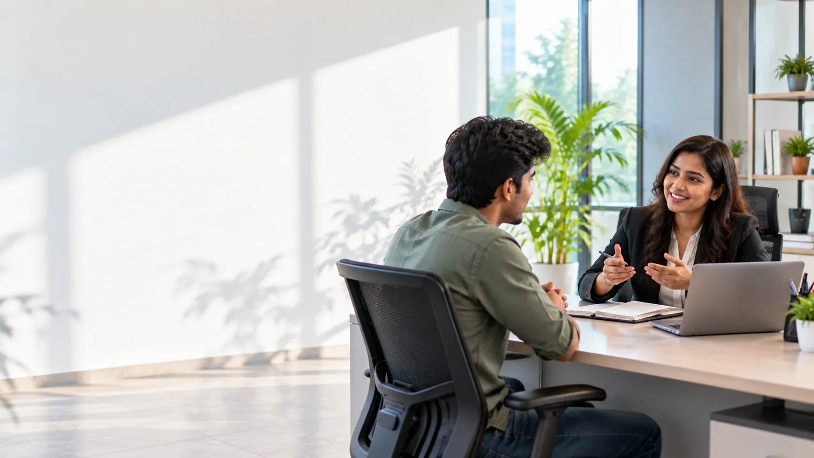 A SCOPE counsellor with a learner
